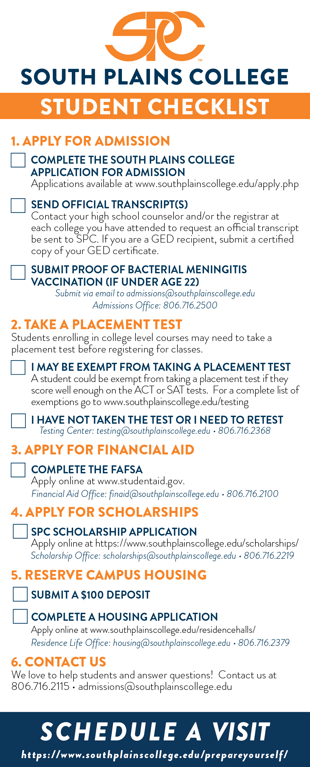 Student Checklist